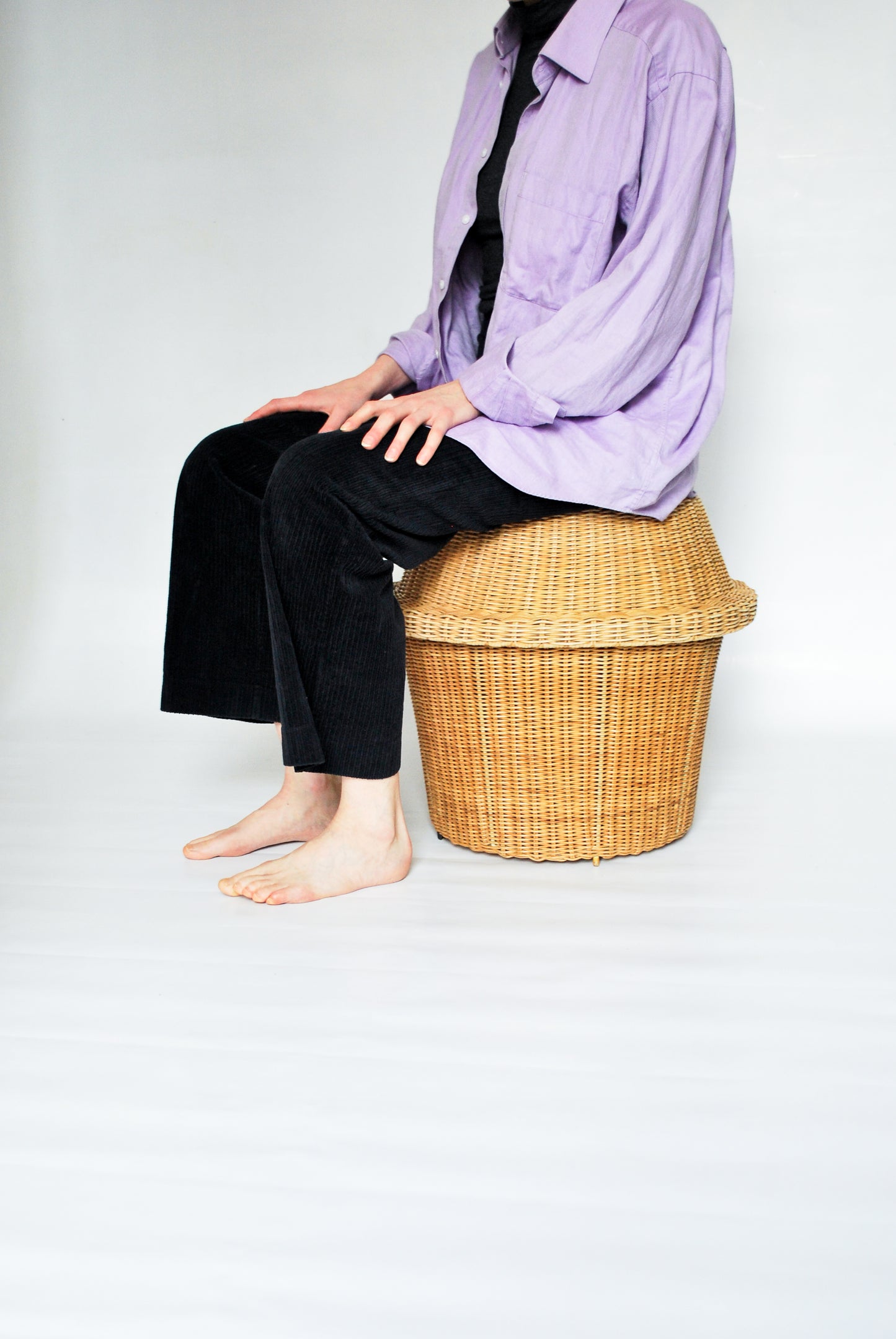 Wicker Laundry Stool, Unknown 1970s