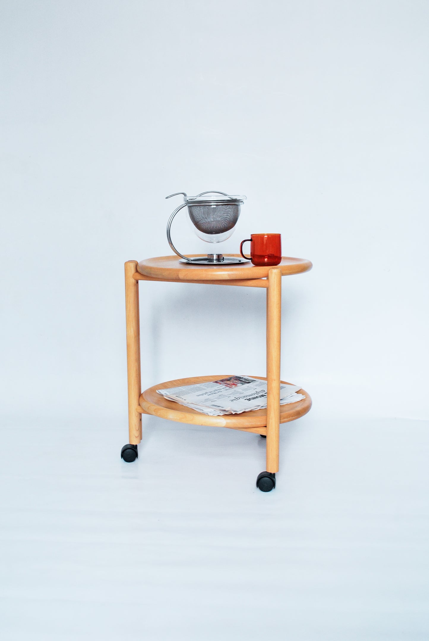 "Lazy Susan" Round Tea Table by Jens Quistgaard 1970s