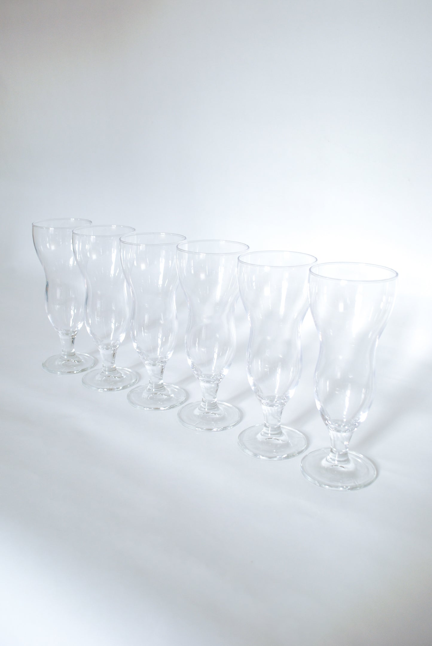 Wavy beer/cocktail glasses Unknown, 1990s