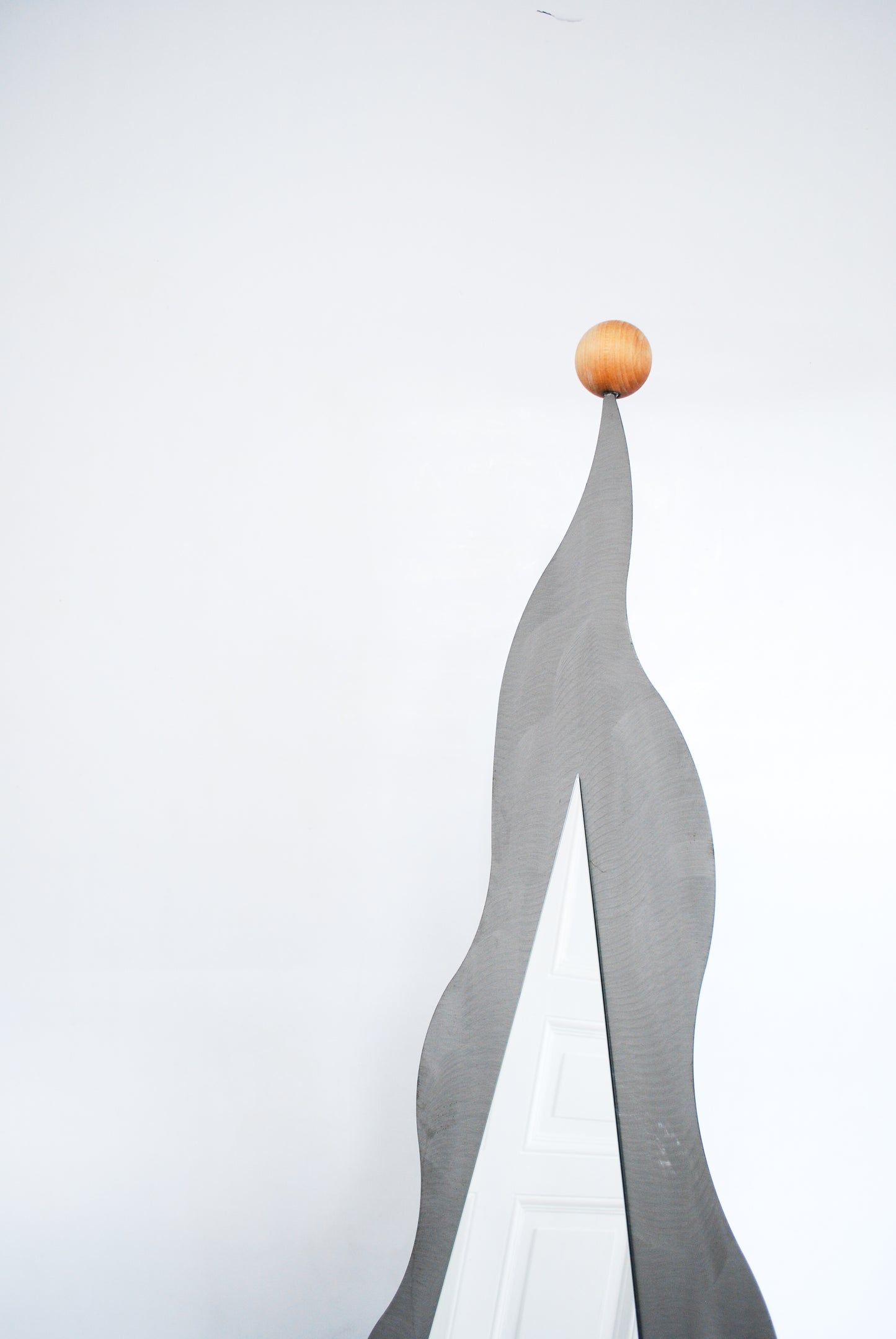 Postmodern Wavy Steel Mirror, Germany 1990s