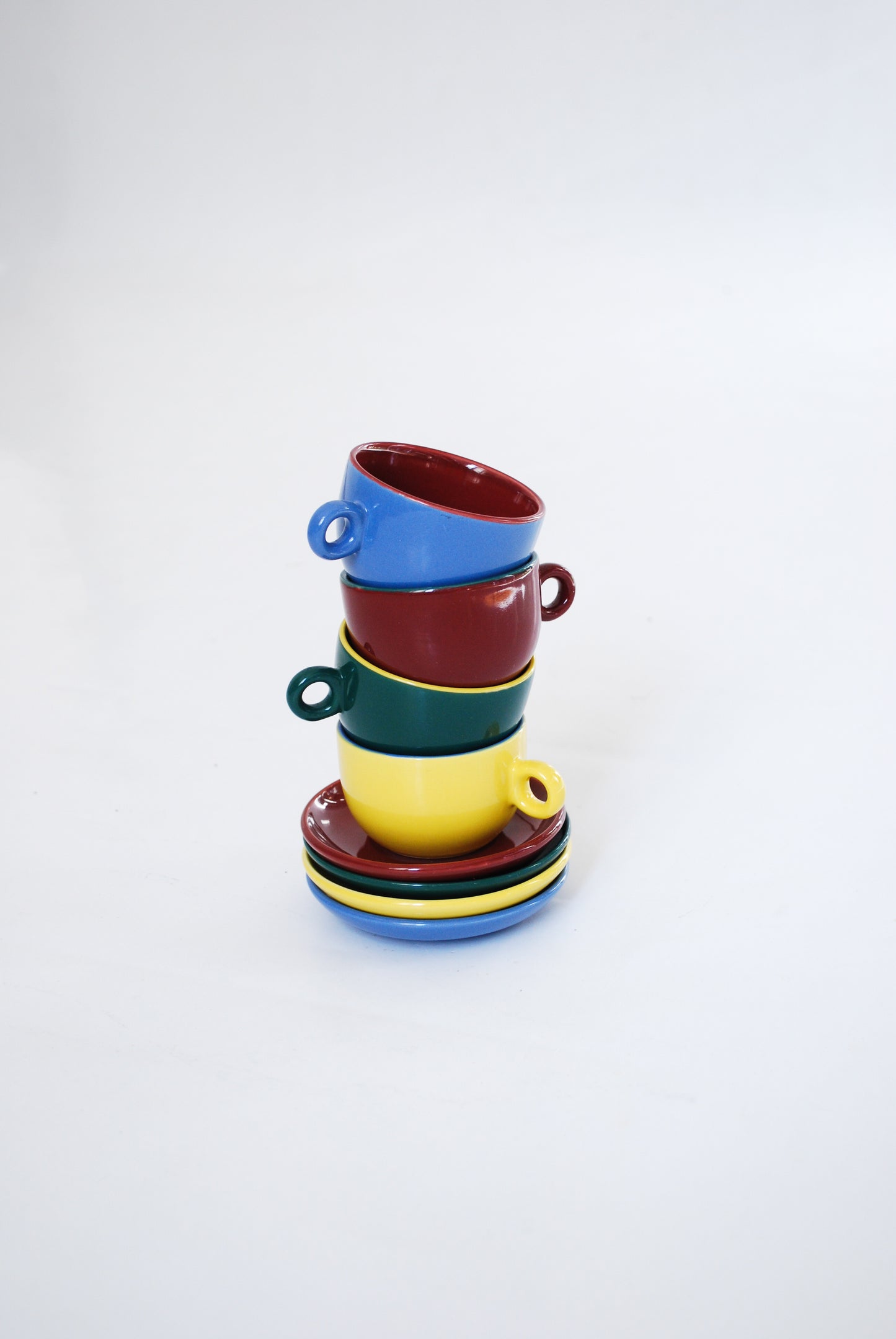 Complimentary Coloured Coffee Cups, Unknown 1980s