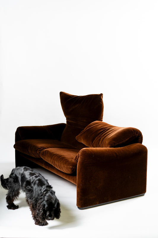 Maralunga 2 Seater Sofa + Ottomane by for Vico Magistretti for Cassina, 1973