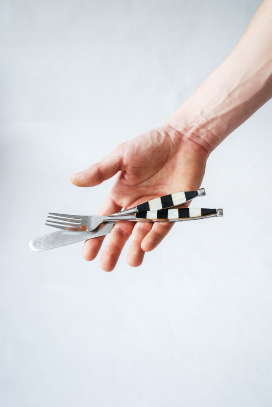 One of a kind hand made Mother-of-Pearl Cutlery, 1980s
