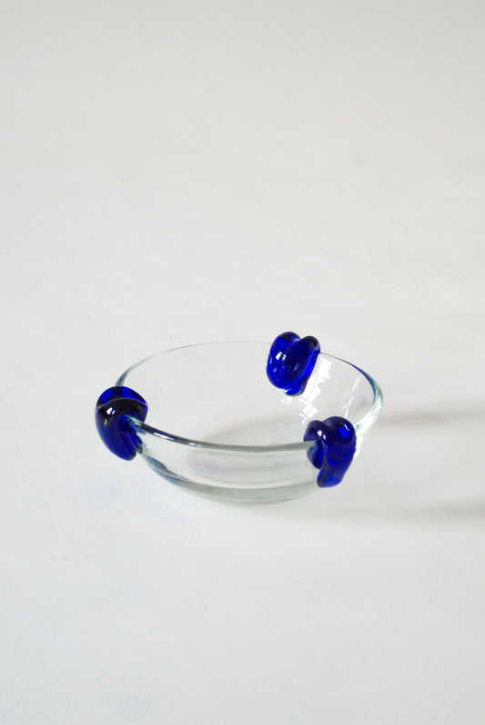 Hand made chunky glass bowl, Unknown 1980s