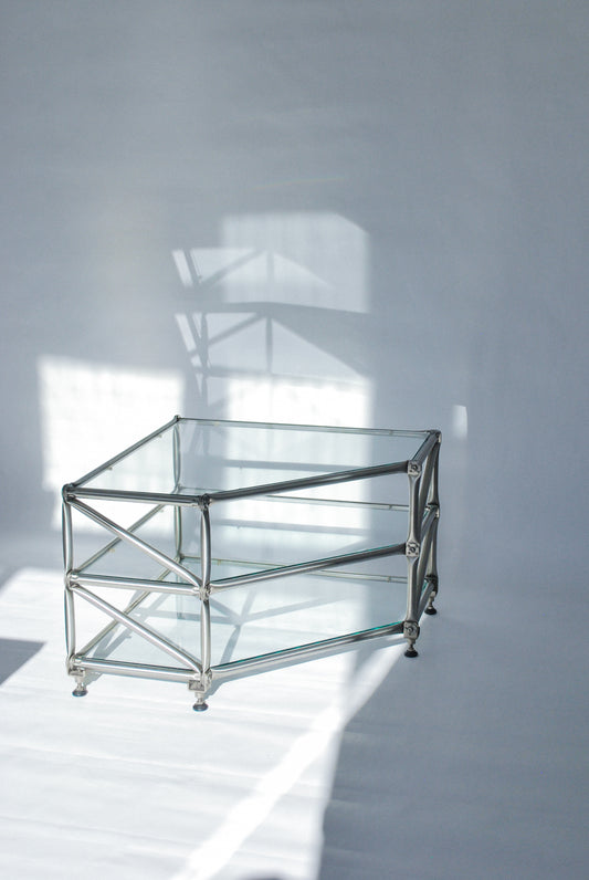 System 180 Corner Glass Shelf, 1980