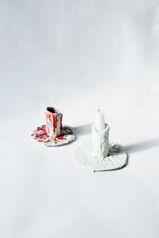 Wax Drip Imitating Handbuilt Ceramic Candle Holder