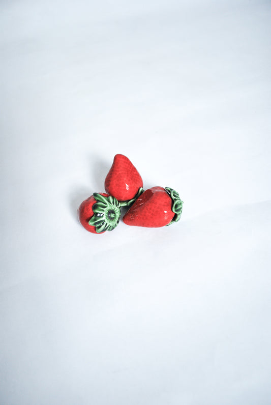 Ceramic Strawberries Hand Made in Italy, 1970s