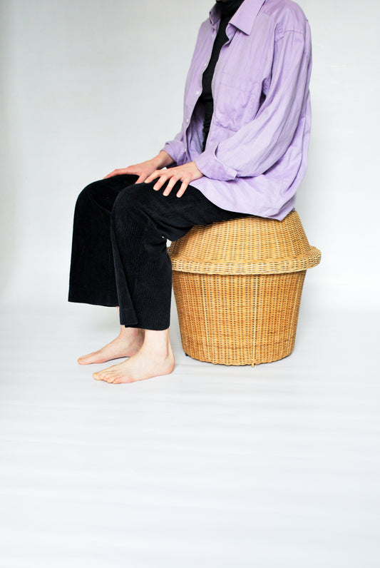 Wicker Laundry Stool, Unknown 1970s