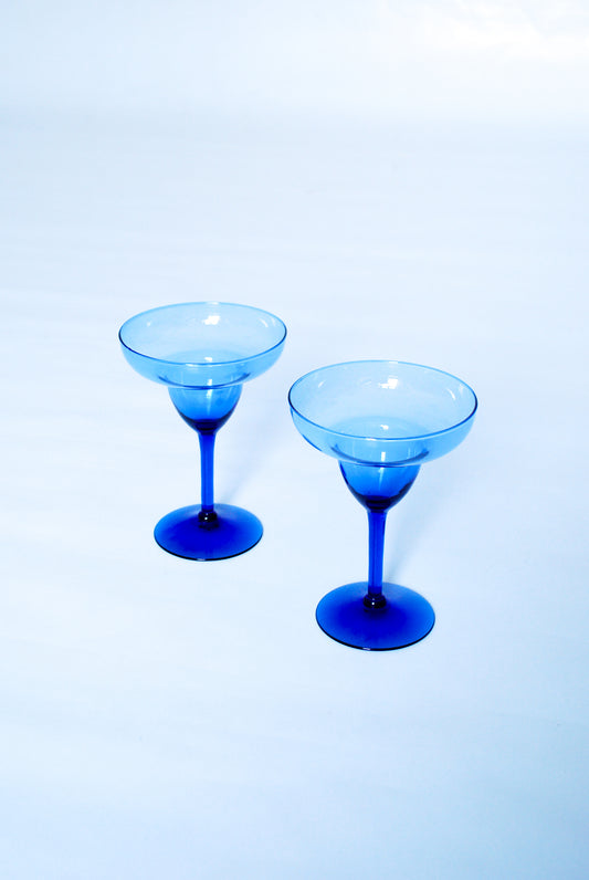 Cobalt Blue Margarita Glasses, Unknown 1990s