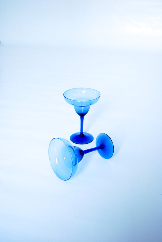 Cobalt Blue Margarita Glasses, Unknown 1990s