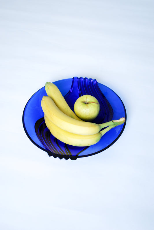 Cobalt Blue Glass Plate Luminarc Arcoroc, France 1970s