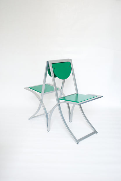 Sinus Chairs in silver green by Karl Friedrich Förster Germany, 1980s