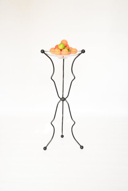 Artisanal Iron Tripod w/ Glass Bowl