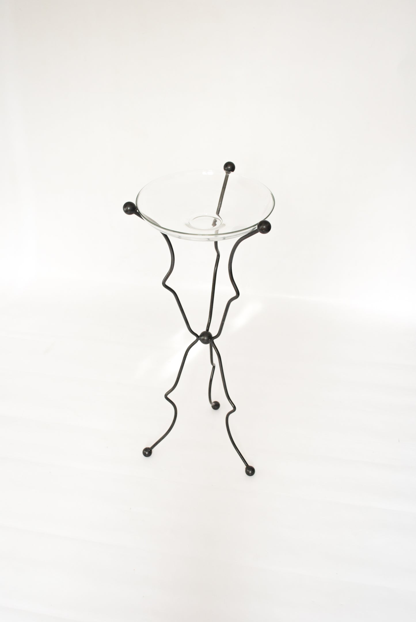 Artisanal Iron Tripod w/ Glass Bowl