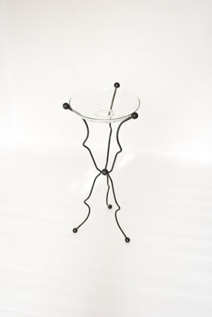 Artisanal Iron Tripod w/ Glass Bowl