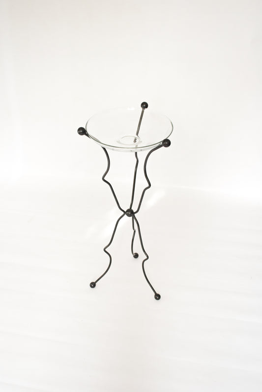 Artisanal Iron Tripod w/ Glass Bowl