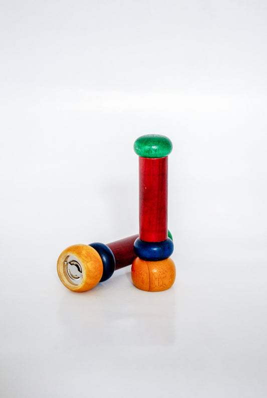 Salt and Pepper Mill Memphis Style Alessi Twergi, 1980s