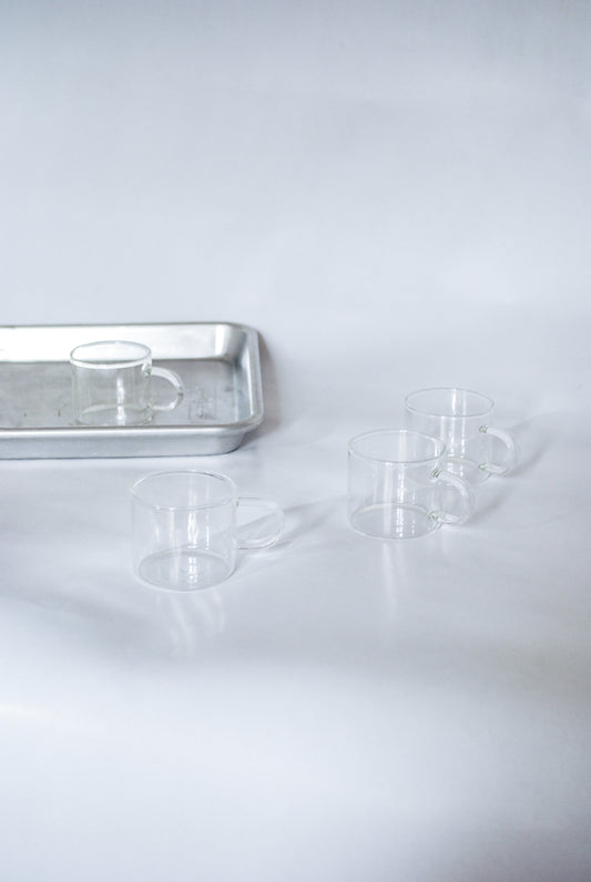 MILANO Minimalist Espresso Cups, Made from heat resistant glass Unknown, 2000s
