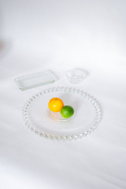 Pearl chain serving/cake plate + small jug, Botticelli 1990s