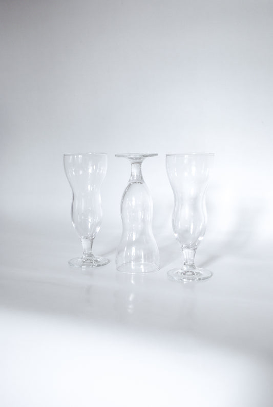 Wavy beer/cocktail glasses Unknown, 1990s