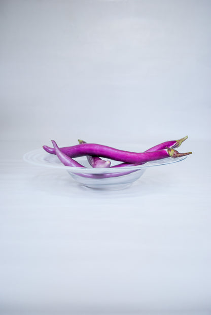 Large hand blown glass bowl In italian Venini Style, 1970s