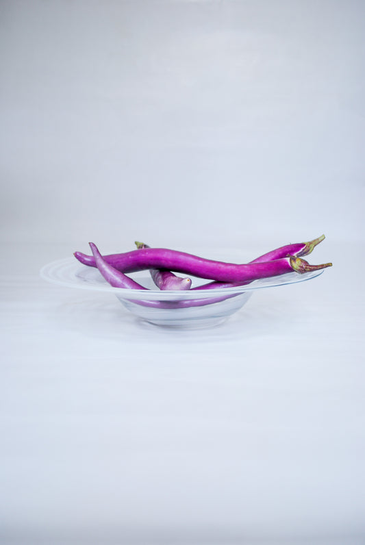 Large hand blown glass bowl In italian Venini Style, 1970s
