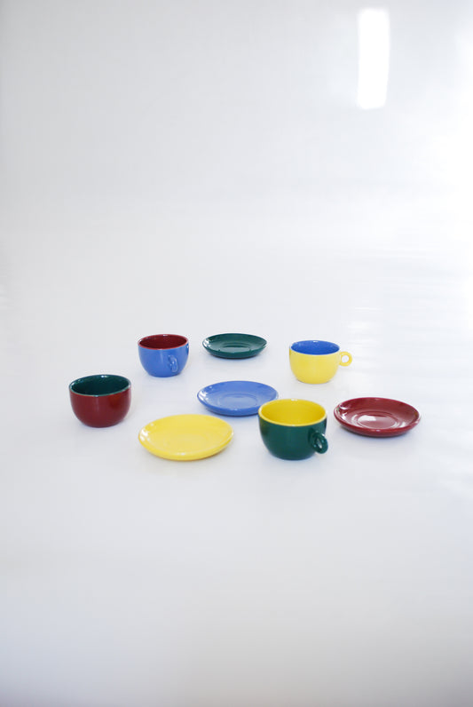 Complimentary Coloured Coﬀee Cups, Unknown 1980s